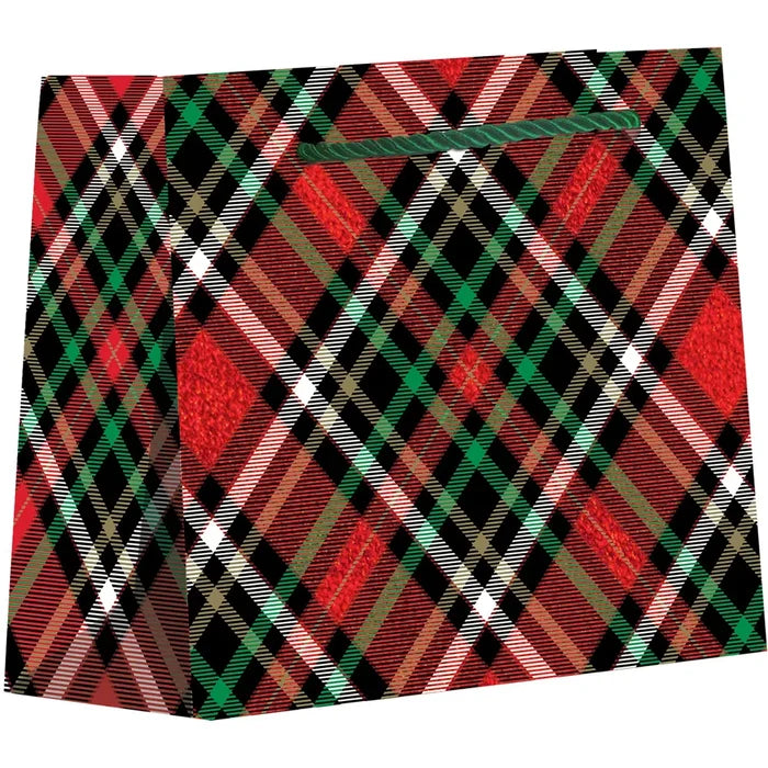 Euro Tote - Tiny Tote - Red Holographic Plaid - 6 Count -