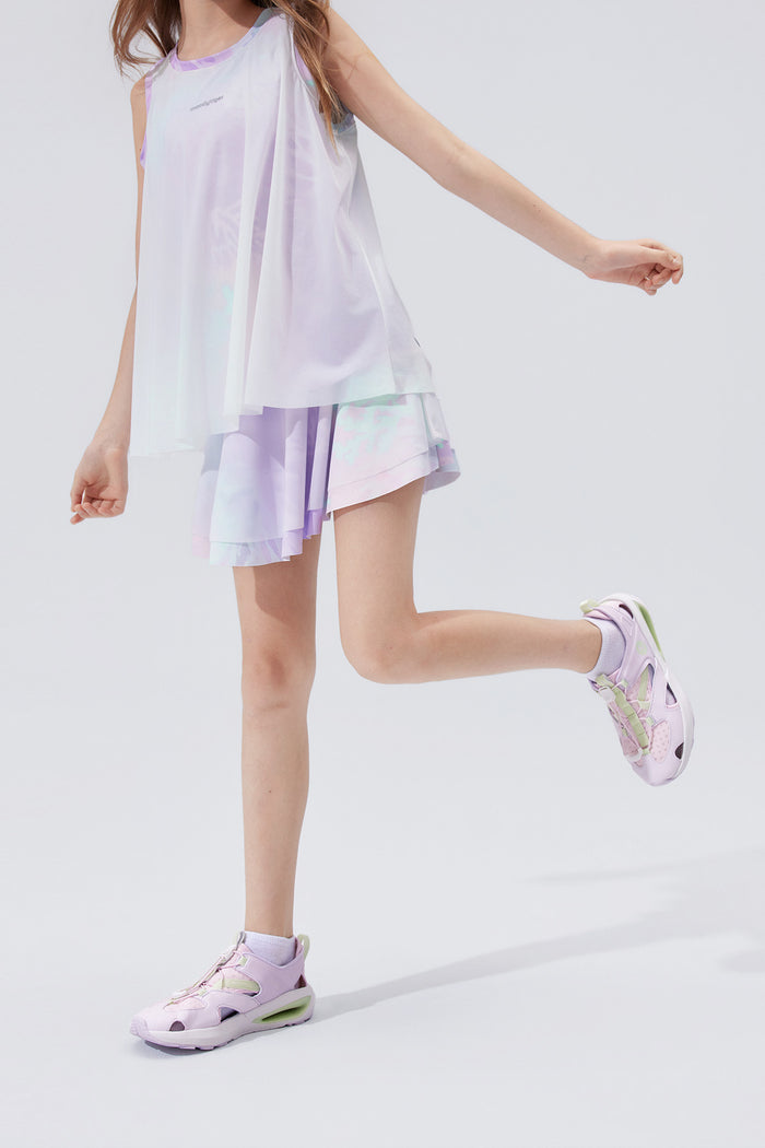 Fairy Printed Skirt **Color Coral Pink Purple**