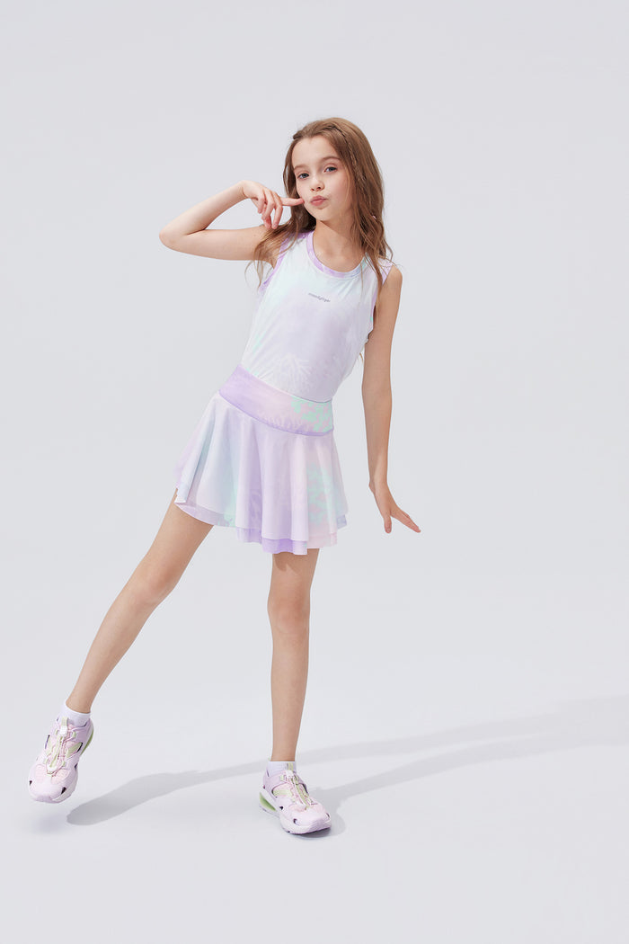 Fairy Printed Skirt **Color Coral Pink Purple**
