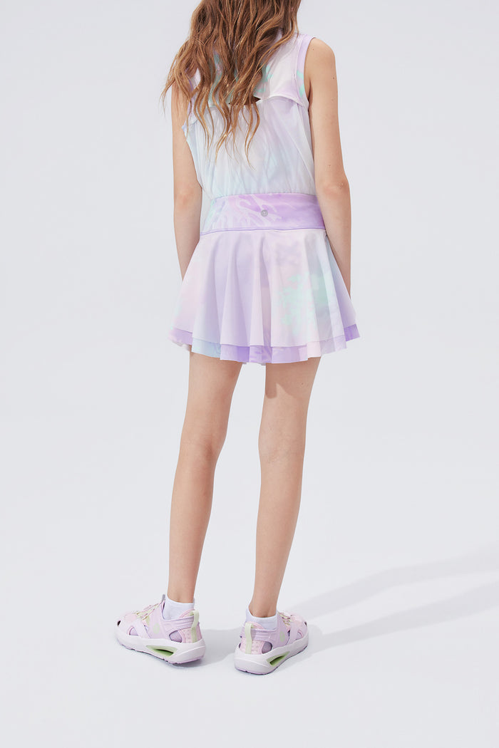 Fairy Printed Skirt **Color Coral Pink Purple**