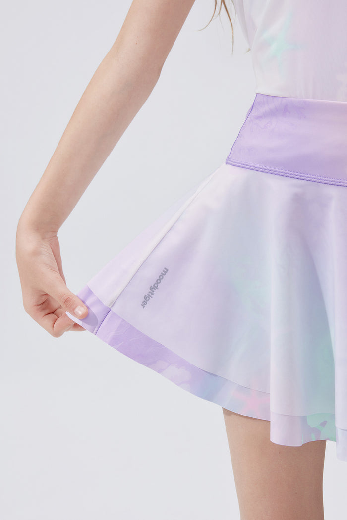 Fairy Printed Skirt **Color Coral Pink Purple**