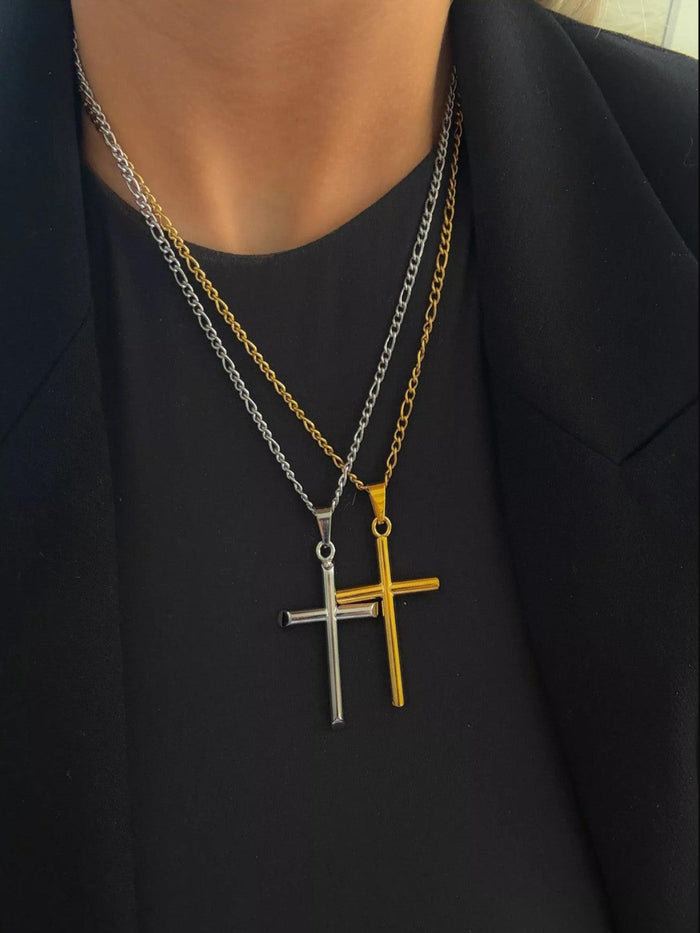 Faithfully Bold Large Cross Necklace, Gold
