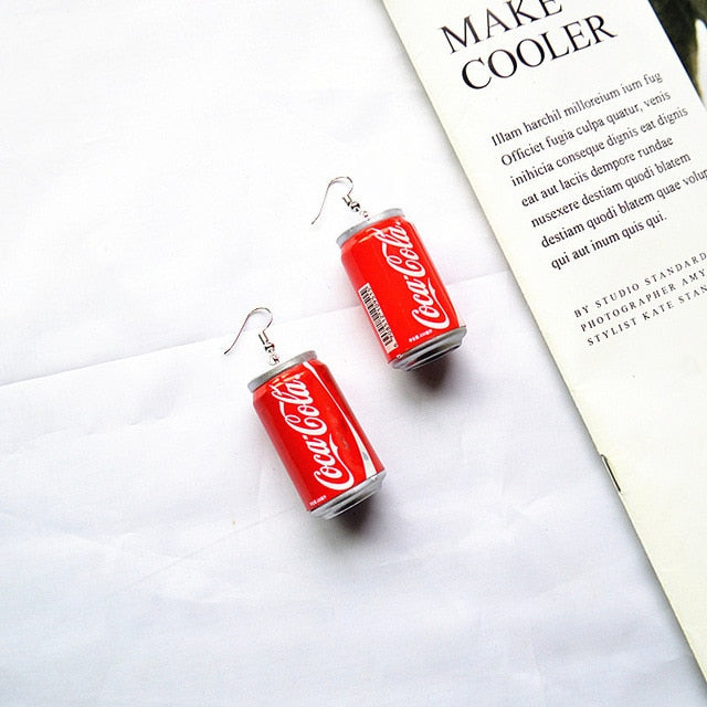 Fashion Cool Resin Cans Drop Earrings