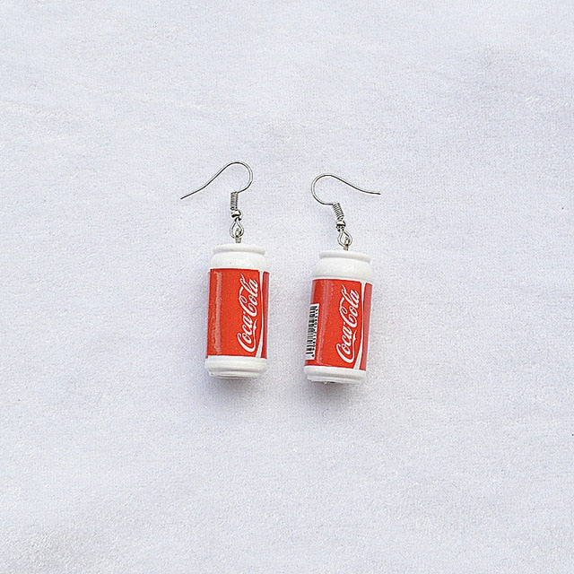 Fashion Cool Resin Cans Drop Earrings