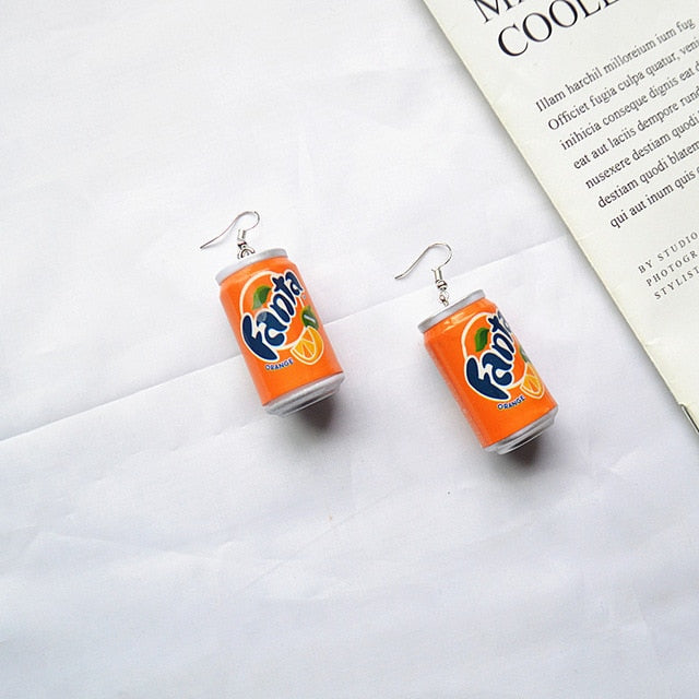 Fashion Cool Resin Cans Drop Earrings