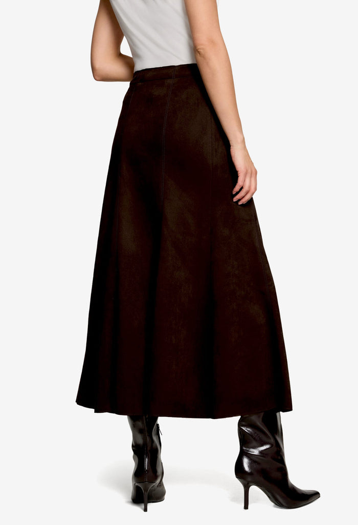 Faux Suede Midi Skirt