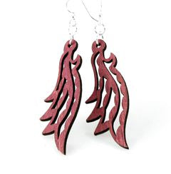 Feathered dangle earrings with fine barb detail, eco-friendly jewelry made in USA