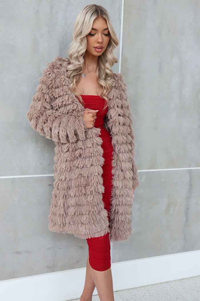 Felix Faux Fur Jacket Coat - Brown - Runway Goddess