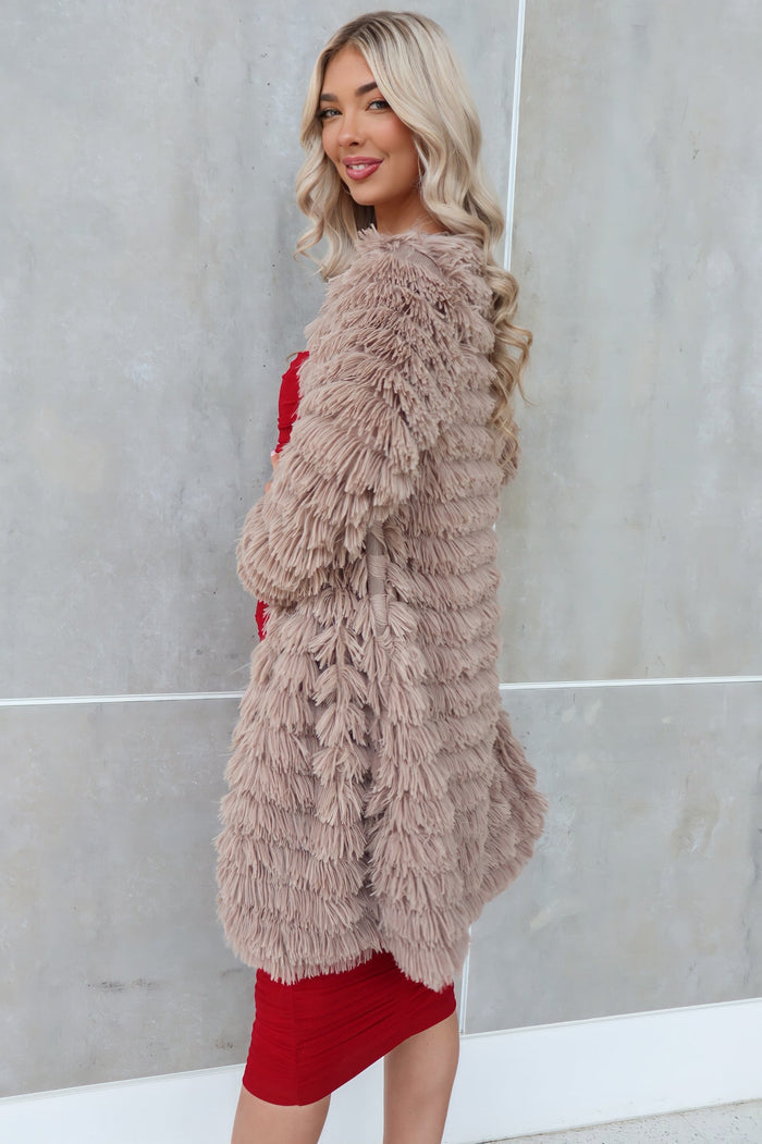 Felix Faux Fur Jacket Coat - Brown - Runway Goddess