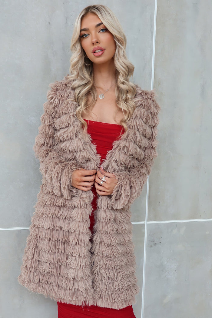Felix Faux Fur Jacket Coat - Brown - Runway Goddess