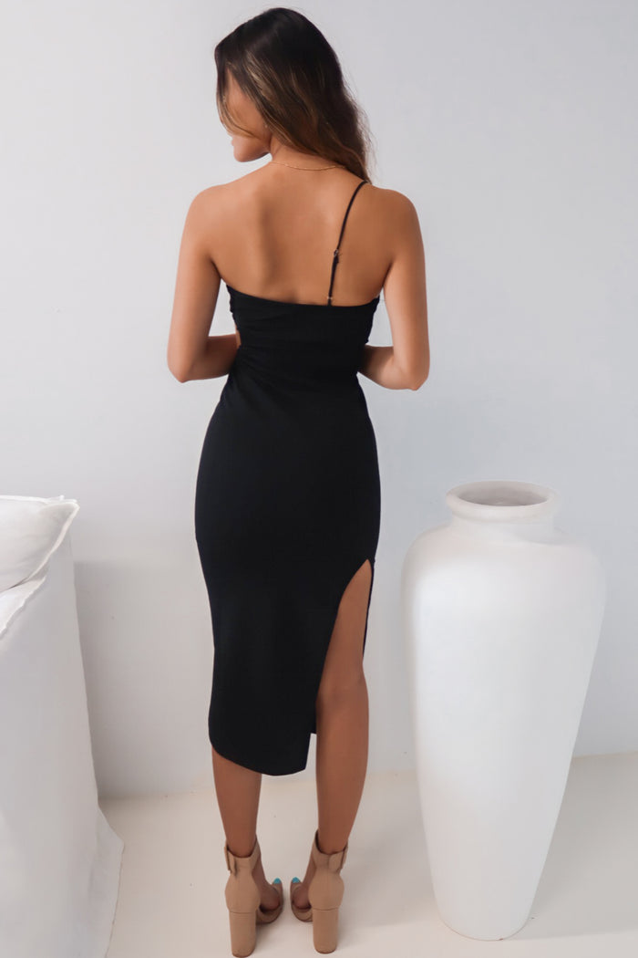 Fleur Midi Dress - Black - Runway Goddess