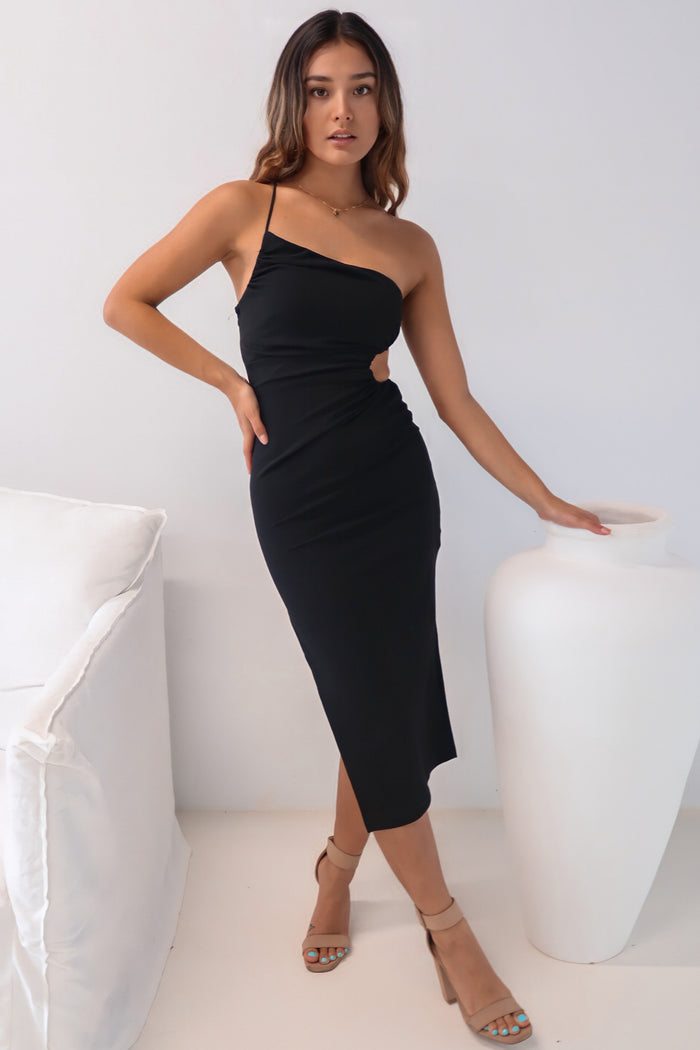 Fleur Midi Dress - Black - Runway Goddess