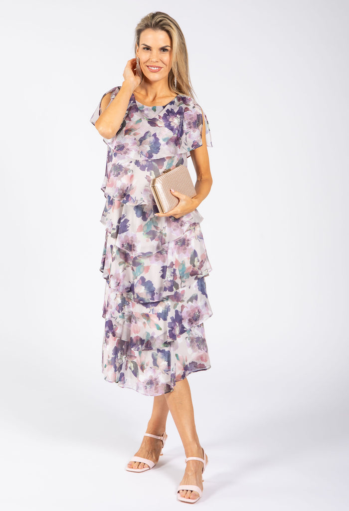 Floral Chiffon Midi Dress