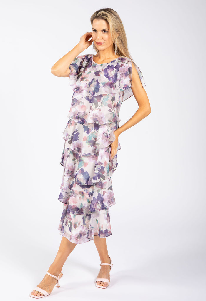 Floral Chiffon Midi Dress