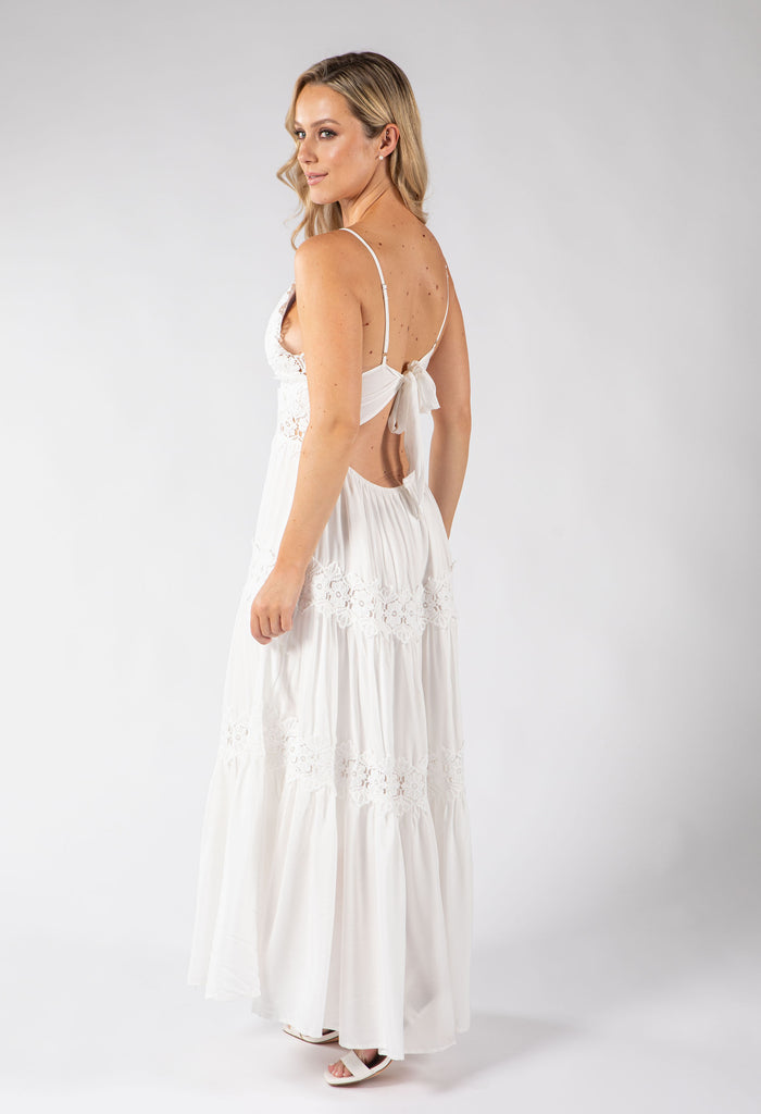 Floral Lace Wrap Maxi Dress