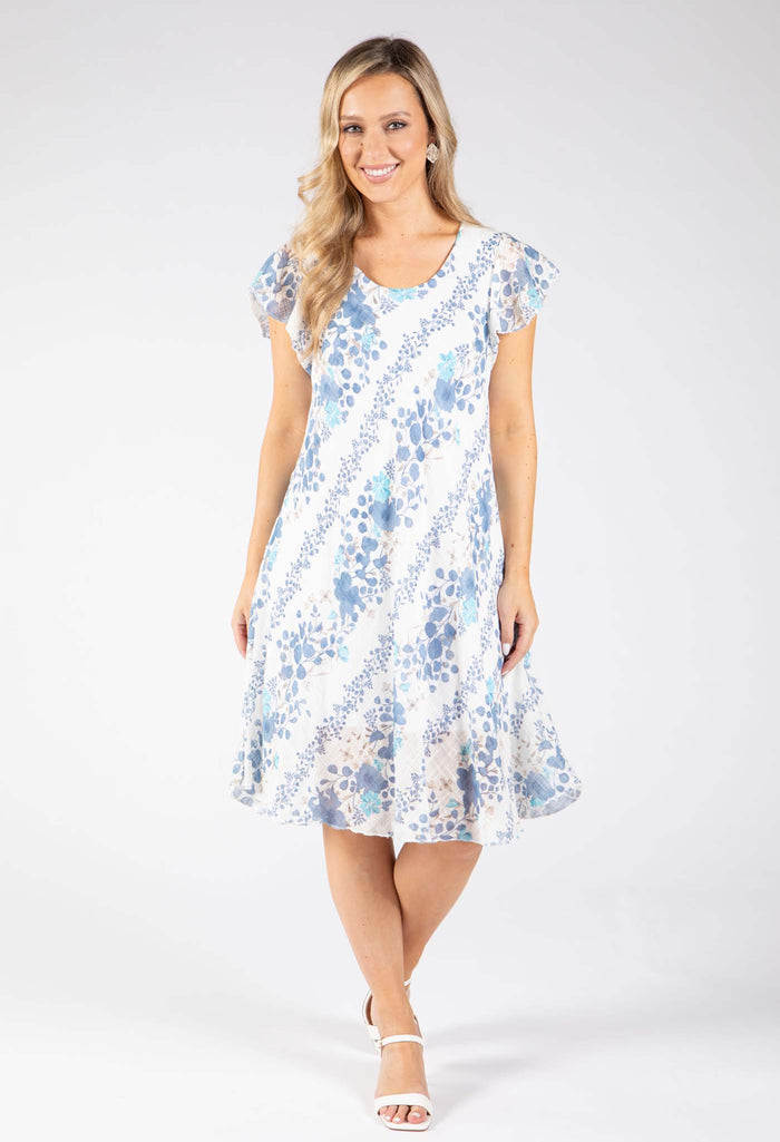 Floral Linen Look Dress