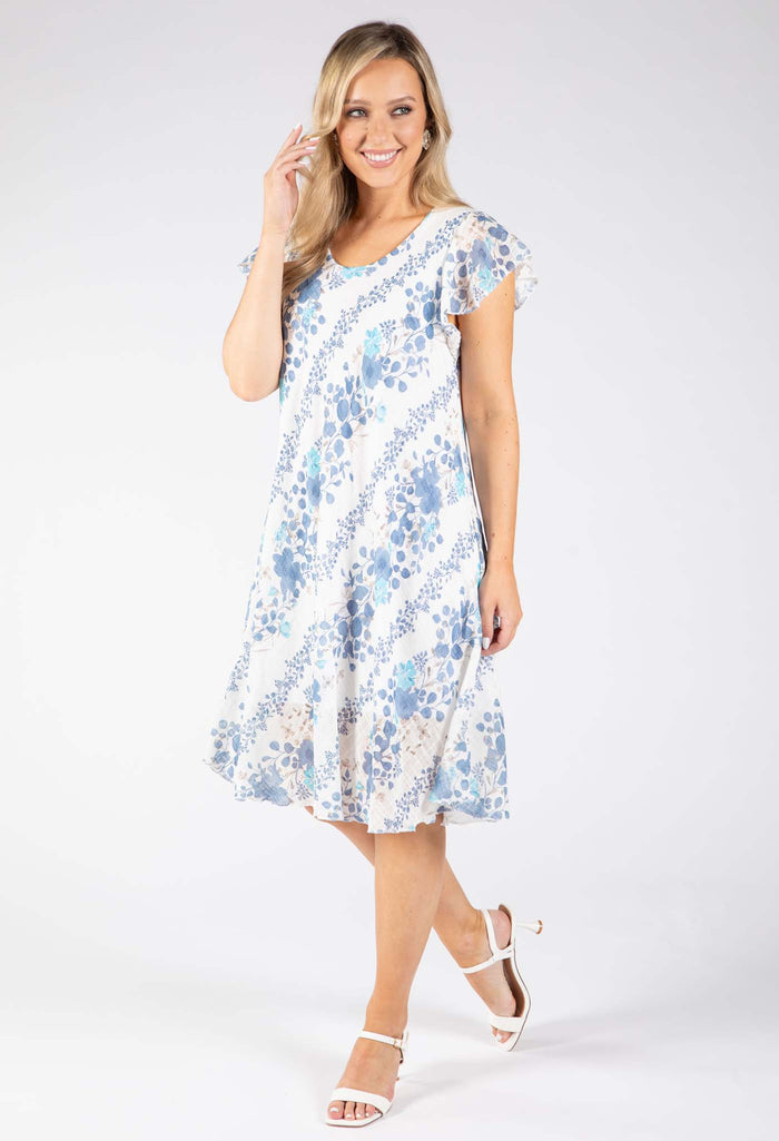 Floral Linen Look Dress