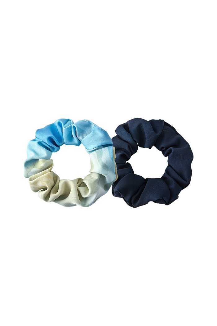 Stretchand Printed Scrunchie **Color Coral Blue Black**