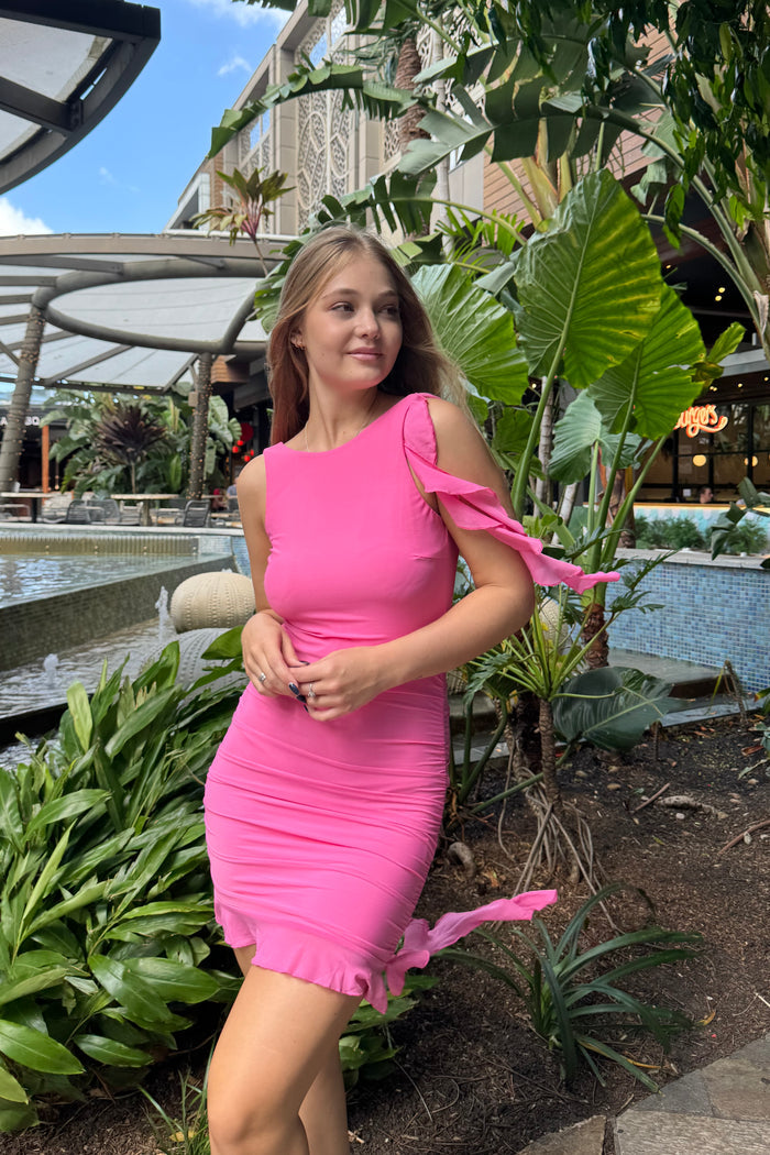 Florella Mini Dress - Hot Pink - Runway Goddess