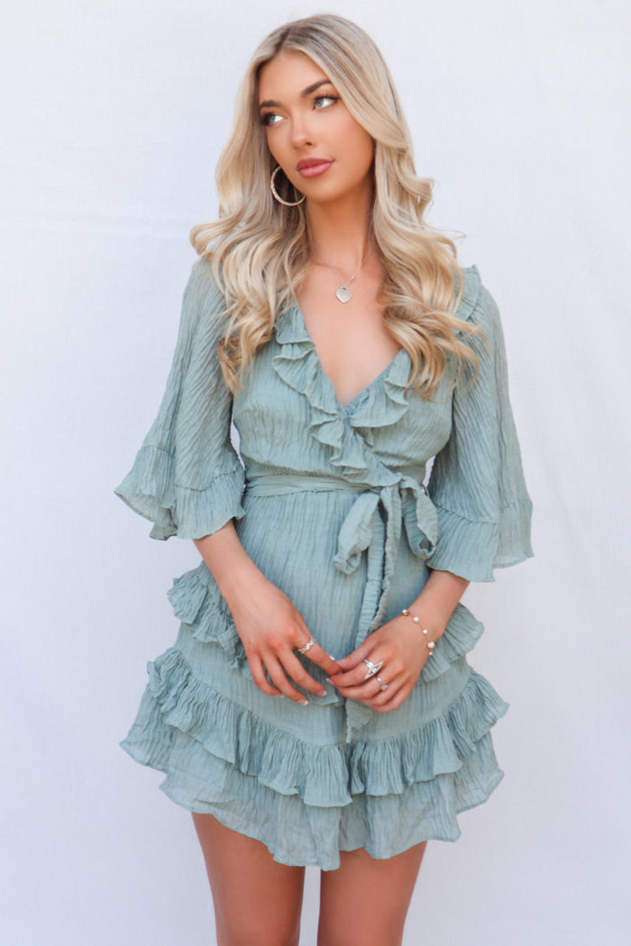 Florentine Dress - Sage - Runway Goddess