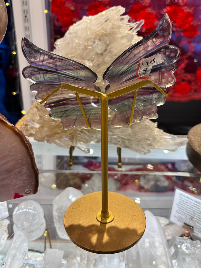 Fluorite Butterfly Wings with Stand