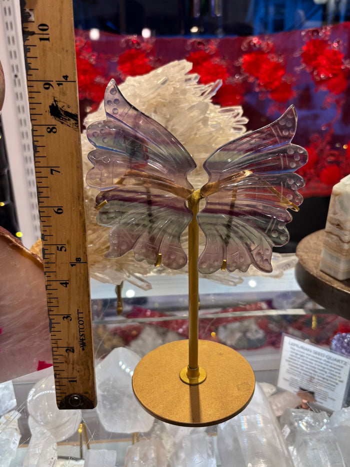 Fluorite Butterfly Wings with Stand