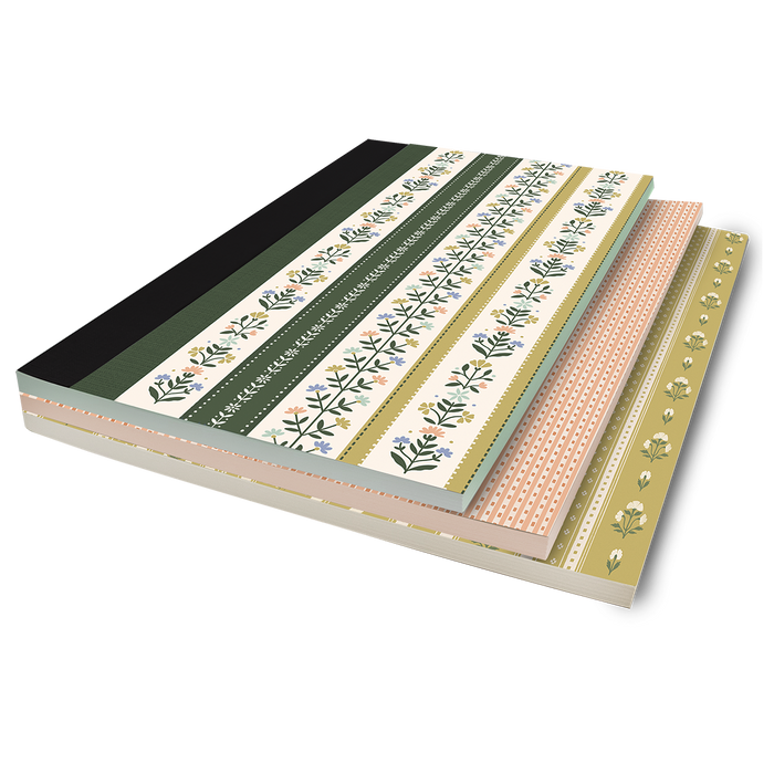 Forest Coral Floral Tiered Softcover Journal