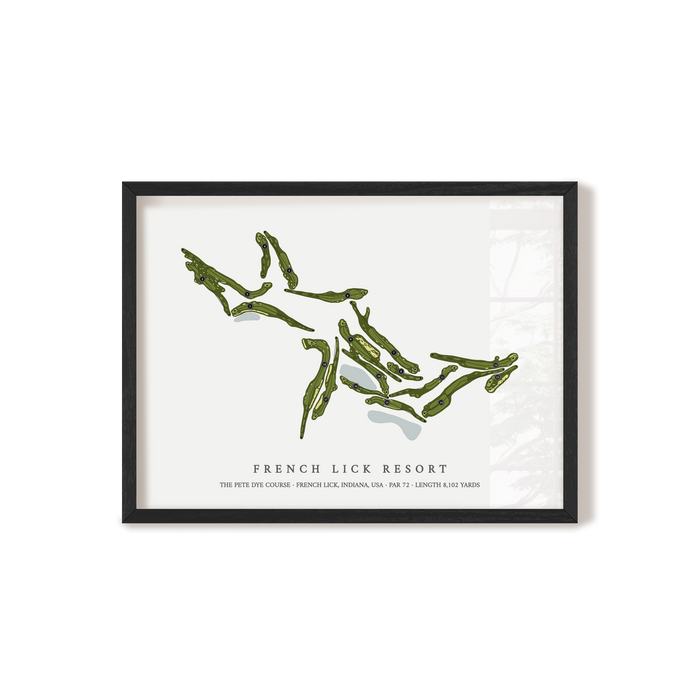 French Lick Resort - The Pete Dye Course | Golf Course Print | Black Frame