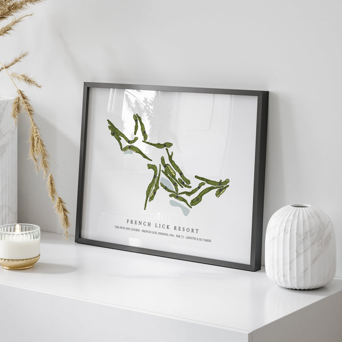 French Lick Resort - The Pete Dye Course | Golf Course Print | On Table