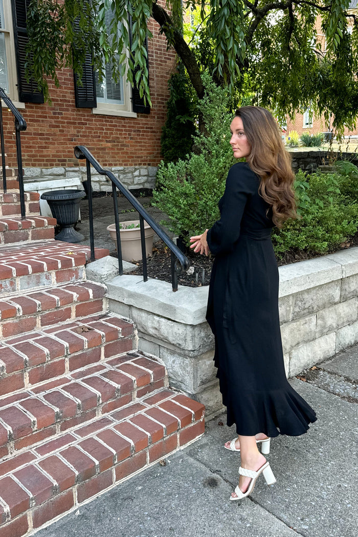 Gabriella Wrap Maxi Dress in Black (FINAL SALE)