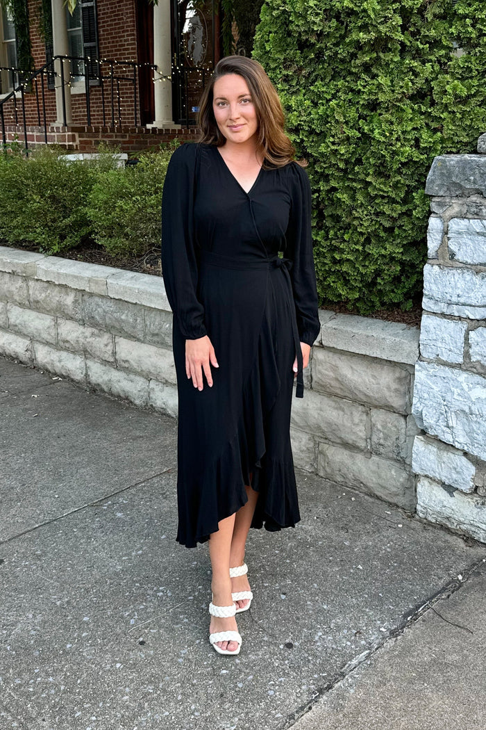 Gabriella Wrap Maxi Dress in Black (FINAL SALE)