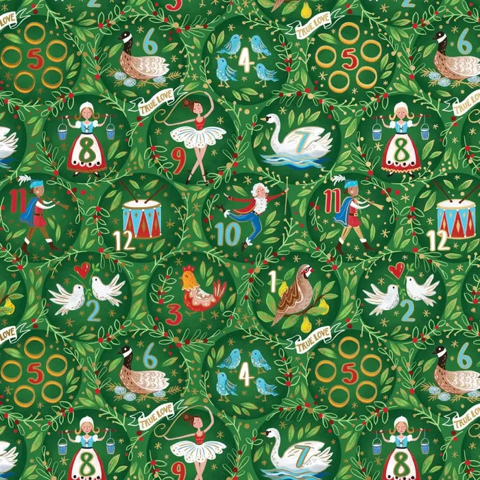 Gift Wrap - 12 Days Of Christmas - Recycled Fiber - Jewelry