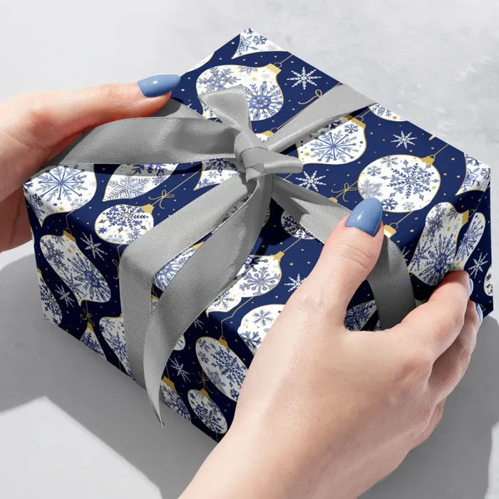 Gift Wrap - Frosted Ornaments - Recycled Fiber