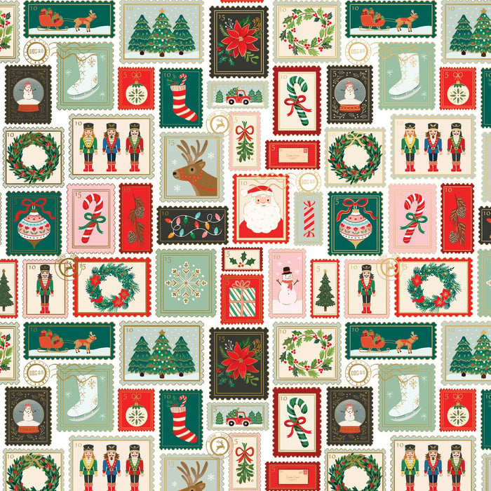 Gift Wrap - Holiday Stamps - Recycled Fiber - Jewelry Roll