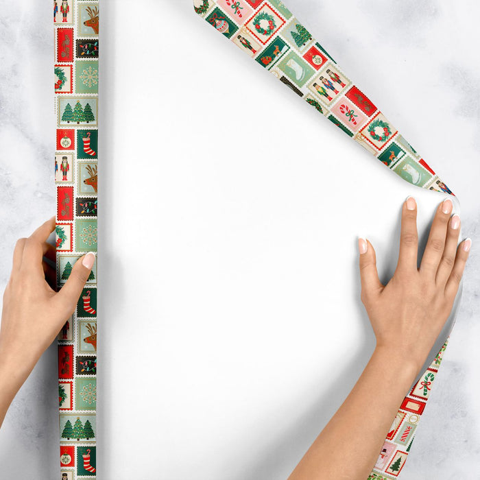 Gift Wrap - Holiday Stamps - Recycled Fiber
