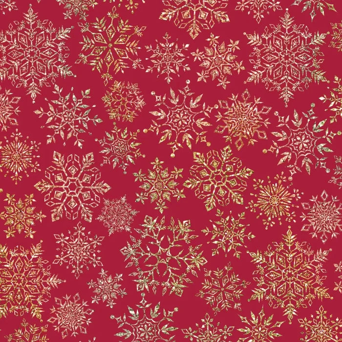 Gift Wrap - Sparkleflake Gold Red - Recycled Fiber