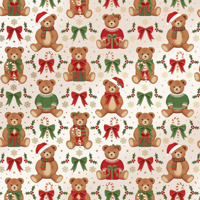 Gift Wrap - Teddy Bears - Recycled Fiber - Jewelry Roll