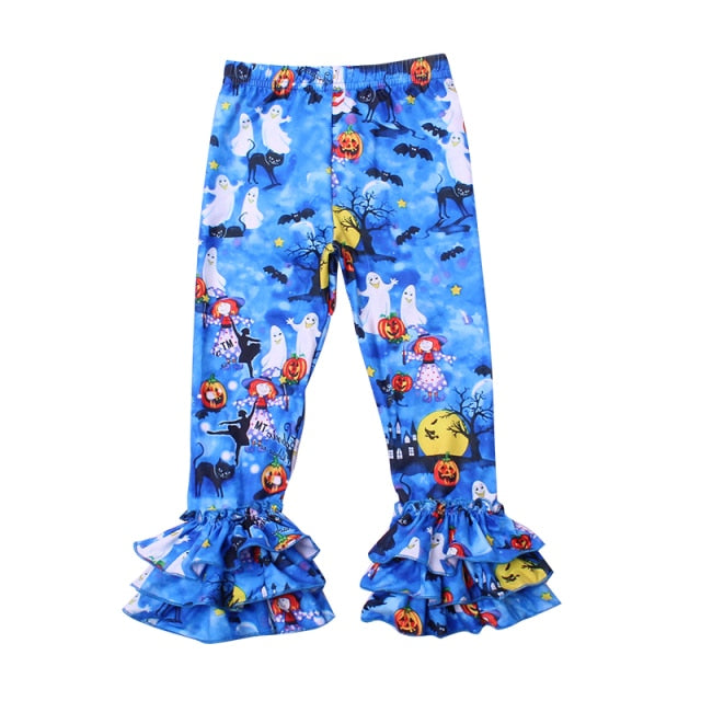 Girls Halloween Boutique Milk Silk Ruffle Pants