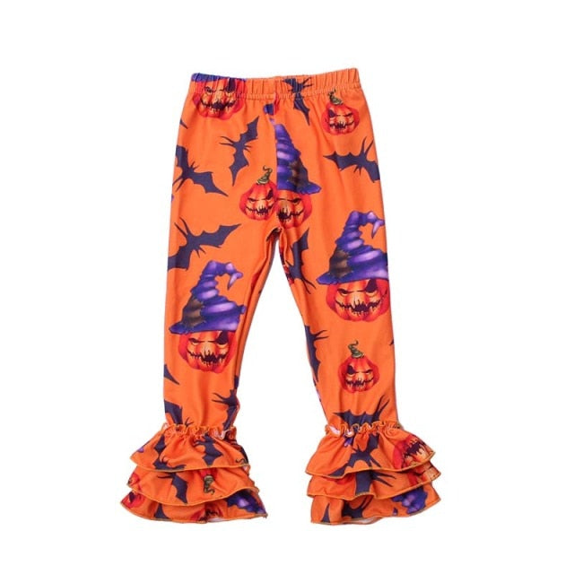 Girls Halloween Boutique Milk Silk Ruffle Pants