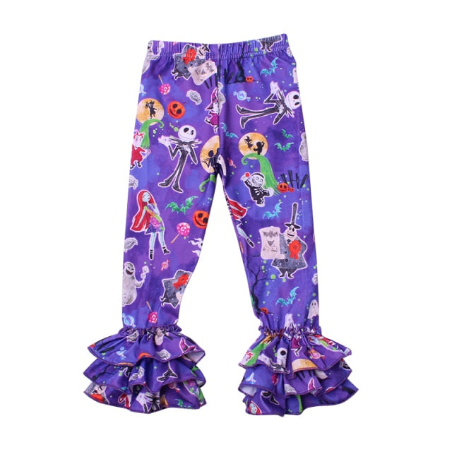 Girls Halloween Boutique Milk Silk Ruffle Pants