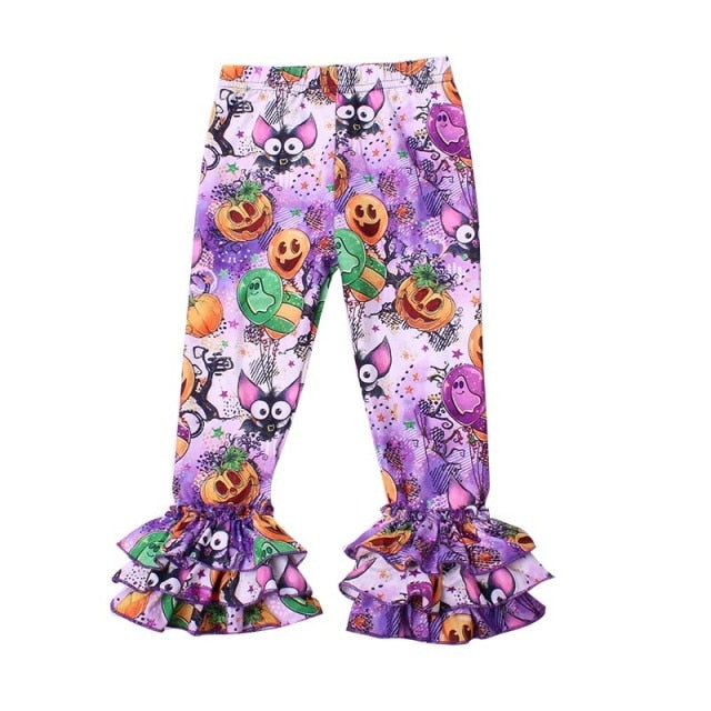 Girls Halloween Boutique Milk Silk Ruffle Pants