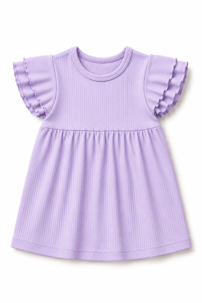 GIRLS Madi Flutter Sleeve Top in Lilac (FINAL SALE)