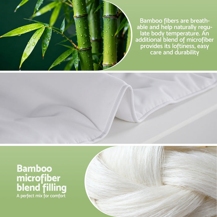 Giselle Bedding 200GSM Bamboo Quilt - Summer Quilts - All Season Doona - Lightweight - DOUBLE SIZE