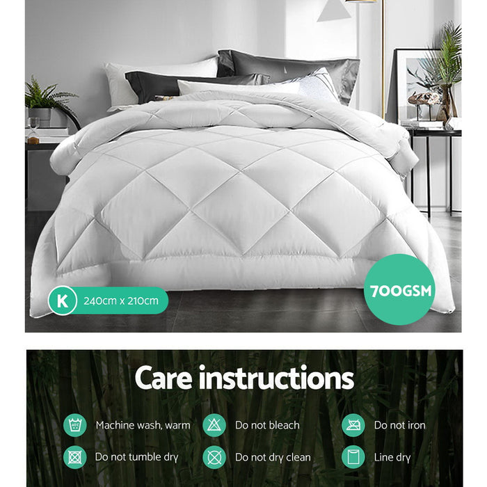 Giselle Bedding 700GSM Microfibre Bamboo Quilt - KING SIZE