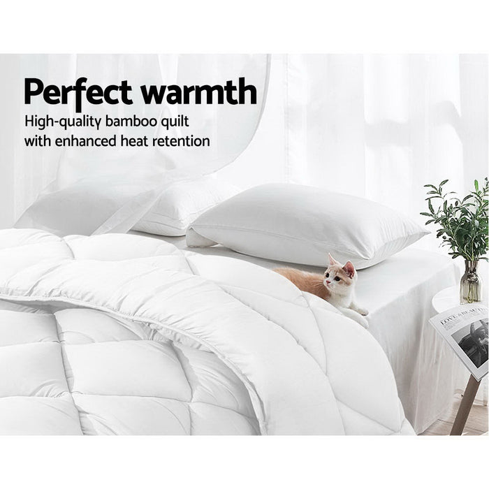 Giselle Bedding 800GSM Microfibre Bamboo Quilt - SUPER KING SIZE