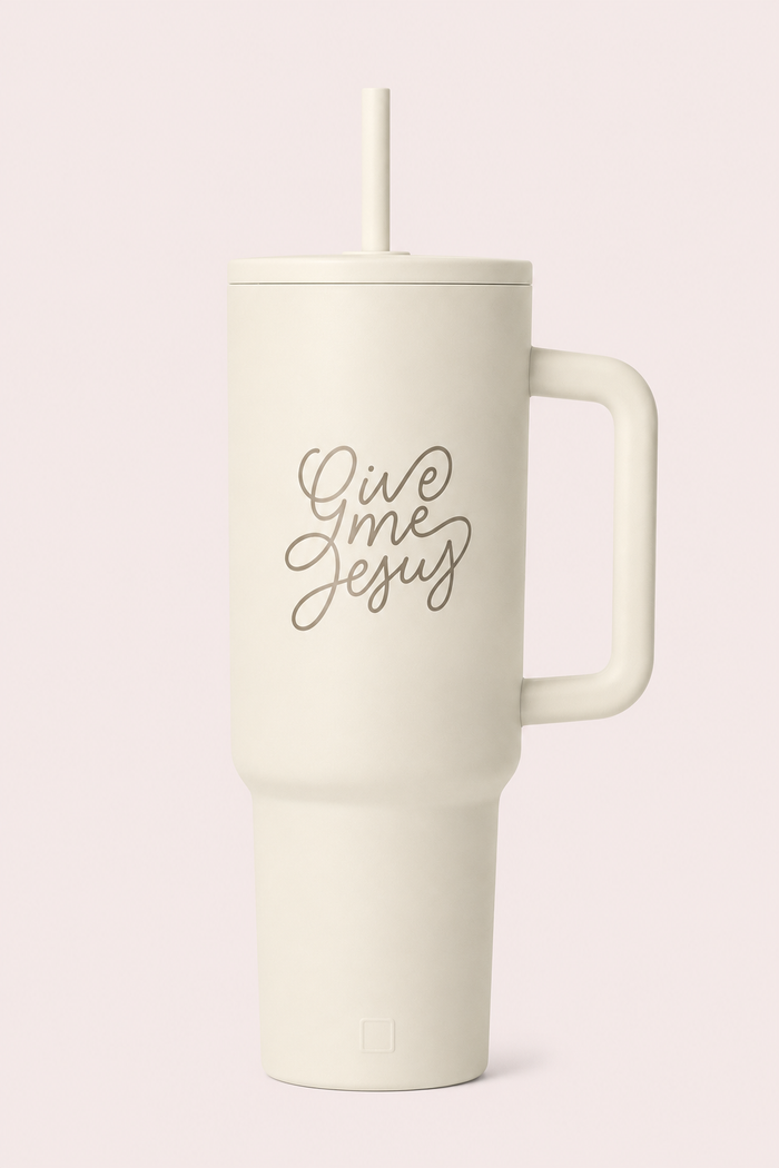 Give Me Jesus 40oz Tumbler in Taupe