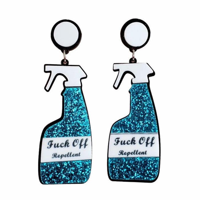 Glitter Repellent Spray & Champagne Bottle Drop Earrings