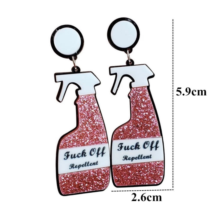 Glitter Repellent Spray & Champagne Bottle Drop Earrings