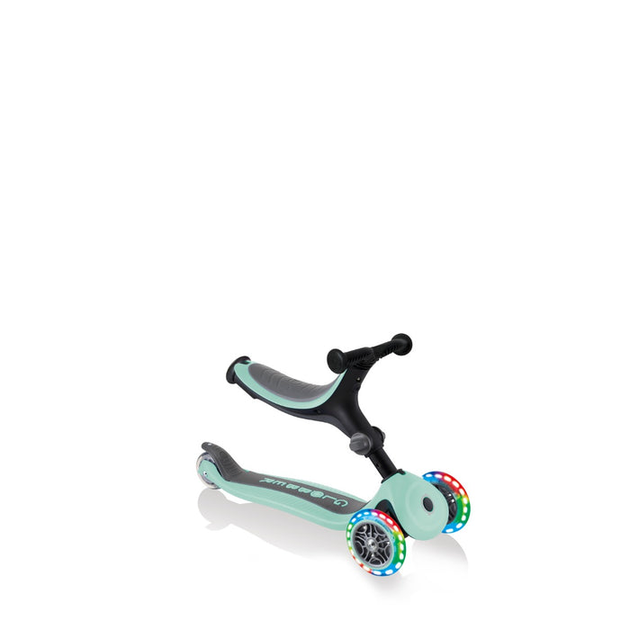 Globber GO UP Fold Plus Convertible Scooter with Light Up Wheels - Mint