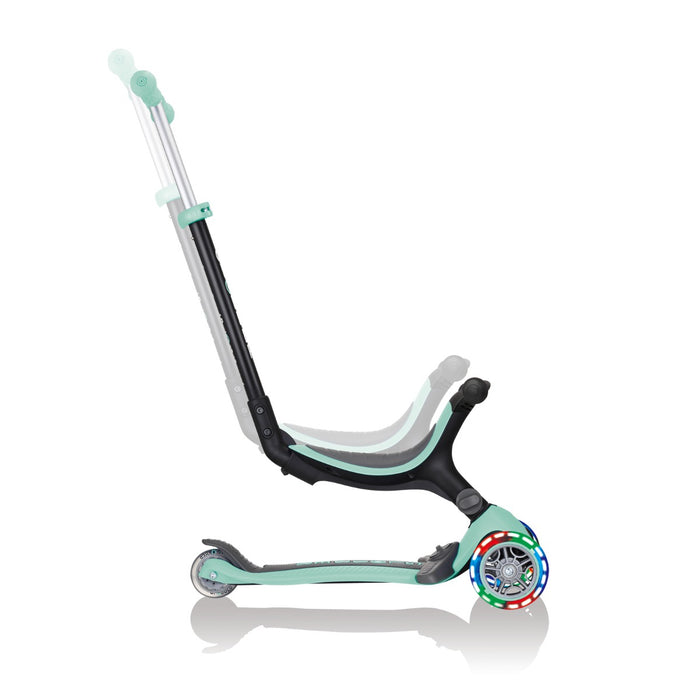 Globber GO UP Fold Plus Convertible Scooter with Light Up Wheels - Mint